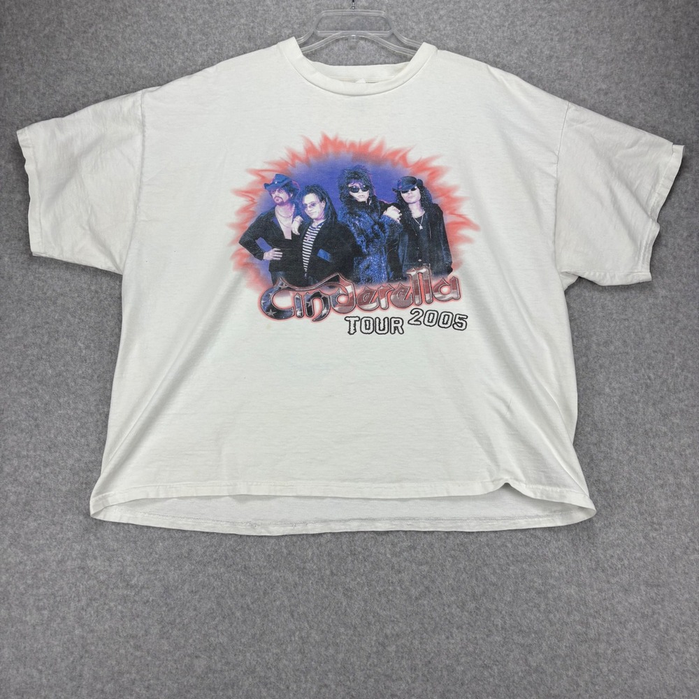 Cinderella Tour 2005 TShirt Adult 2XL White Graphic Concert Band Rock Hair Metal